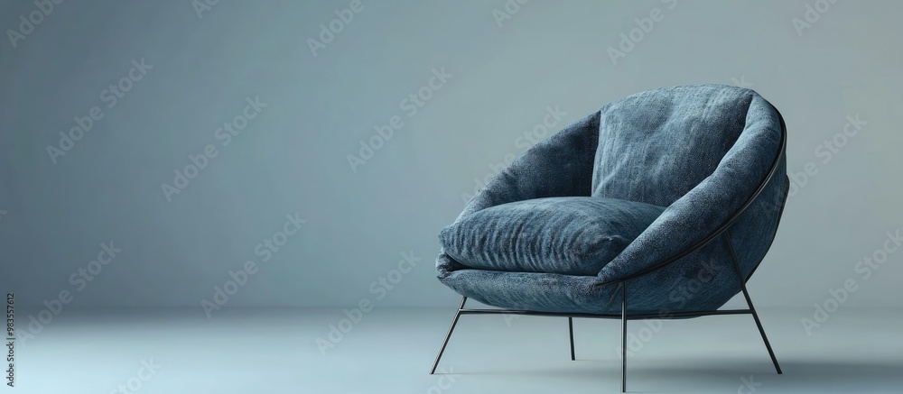 Poster 3d rendering of a chair in side view