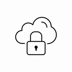 cloud data lock icon sign vector