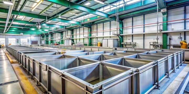 Chemical baths used for anodizing and galvanizing metal products in production