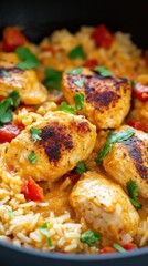 Fototapeta premium Flavorful Chicken and Red Bell Pepper Dish