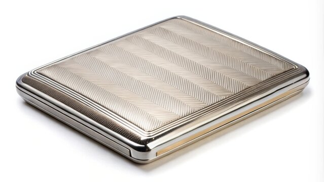 Vintage Metal Cigarette Case with Engraving on Lid for Stylish Smoking Accessories Collection