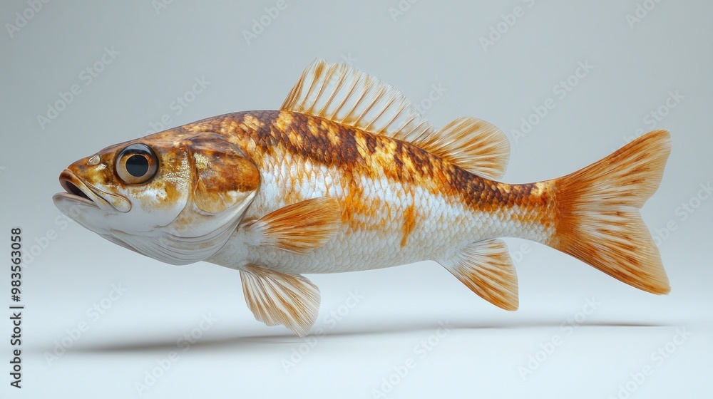 Aufkleber a realistic 3d rendering of a fish with distinctive colors.