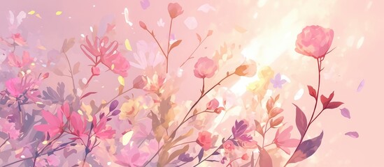 Floral design mockup for a greeting or invitation card ideal for celebrations like Mother s Day or Valentine s Day