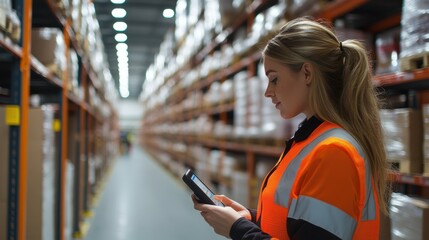Warehouse staff efficiently picking orders using handheld scanning devices
