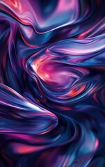 Obraz premium Vibrant abstract fluid art with swirling blue and pink hues, creating a mesmerizing and dynamic visual effect.