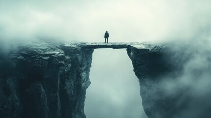 Obraz premium Building Bridges: Overcoming Self-Doubt to Embrace Self-Confidence