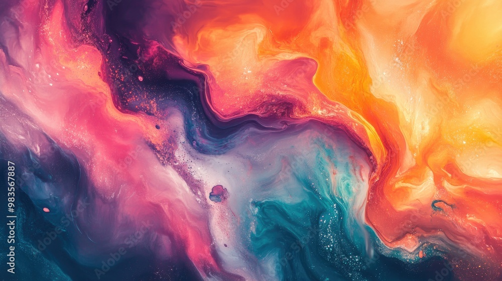 Poster dreamy forms and vibrant colors create an ideal backdrop for projects focused on imagination fantasy