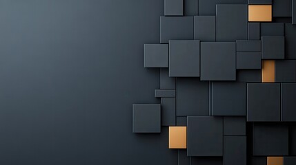 Abstract Gray Background with Brown Geometric Patterns and Metallic Textures.