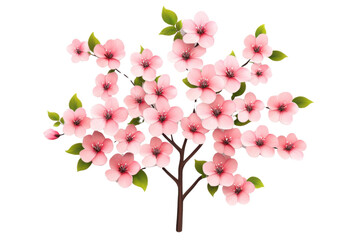 Fototapeta premium Beautiful pink cherry blossom flowering tree, PNG