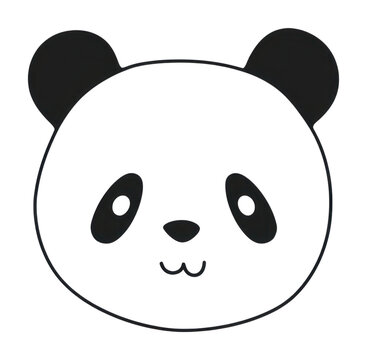 recommend clip art: Minimal illustration of panda drawing sketch cute.