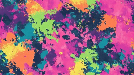 Rainbow camouflage grunge texture background Colorful bold irregular and distressed seamless pattern Modern bohemian dye linen textile Soft furnishing home decor with decorative mottled allover pr