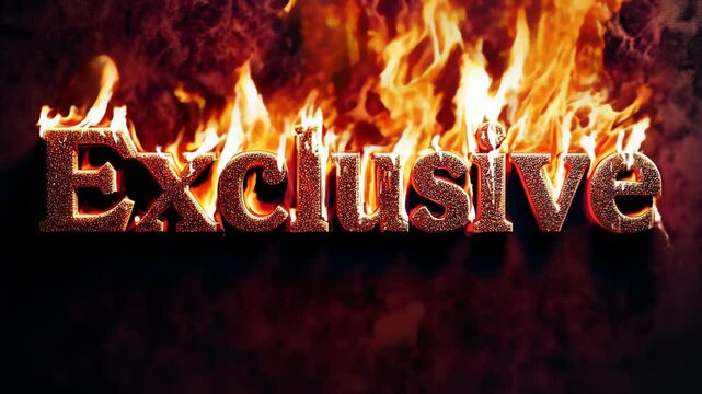 "Dramatic Fiery Title Animation: Exclusive Text Amidst Flames"
