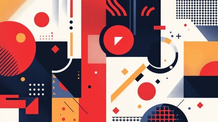 Modern Abstract Flat Design Background with Geometric Shapes