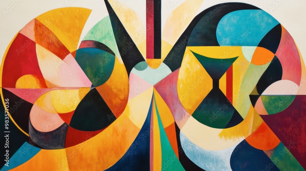 Poster an abstract piece of art with bold 