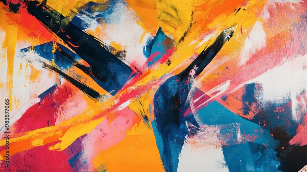 Poster an abstract piece of art with bold 