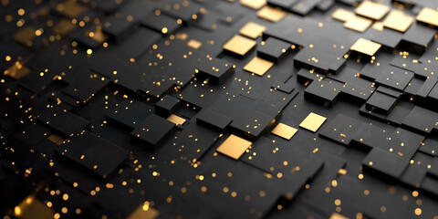 Obraz premium Elegant texture with gold and black embossed checks