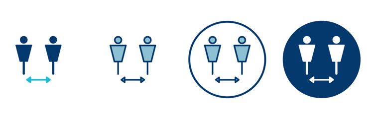 Social distancing icon vector isolated on white background. Keep distance sign. Coronavirus. Social Distancing and Self Quarantine.