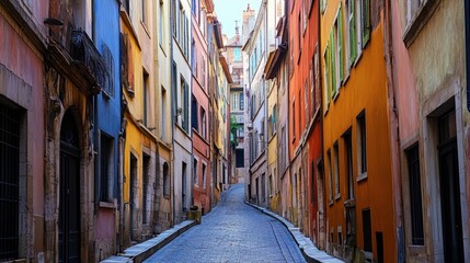 Fototapeta premium The historic city of Lyon with its narrow medieval streets and Renaissance architecture.