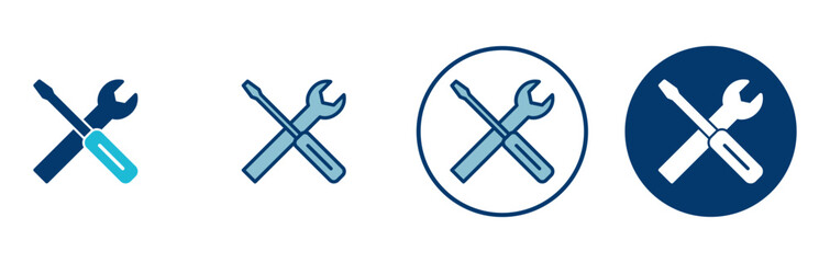 Repair icon vector isolated on white background. Wrench and screwdriver icon. settings vector icon. Maintenance. tools