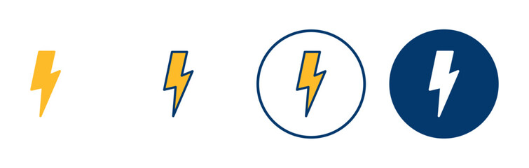 Lightning icon vector isolated on white background. Bolt icon vector. Energy and thunder electric icon