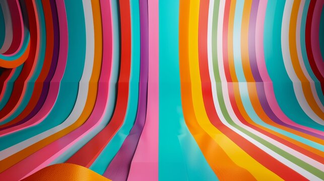 Vivid striped patterns in a spectrum of colors against a stunning yupi background