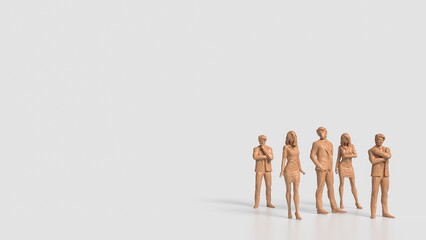 The Business wood figure on white background  3d rendering.