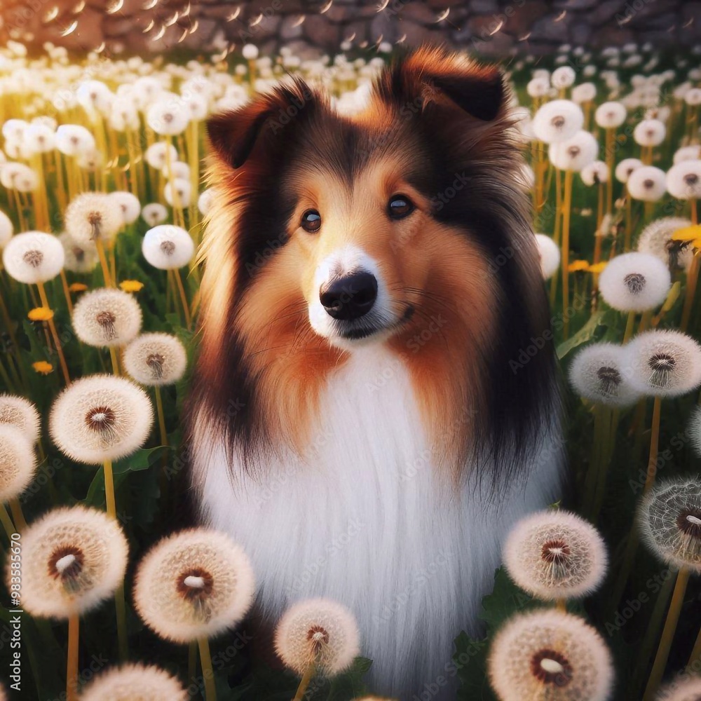 Wall mural collie