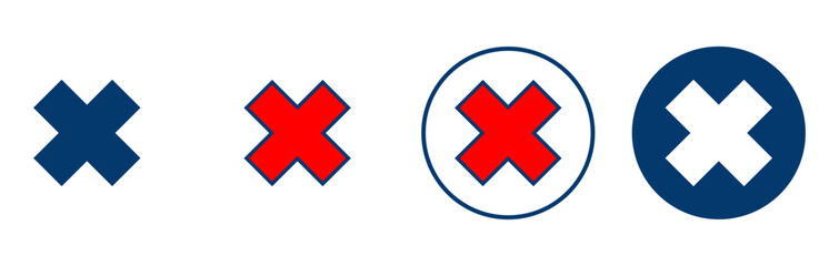 Obraz premium Close icon vector isolated on white background. Delete icon. remove, cancel, exit symbol