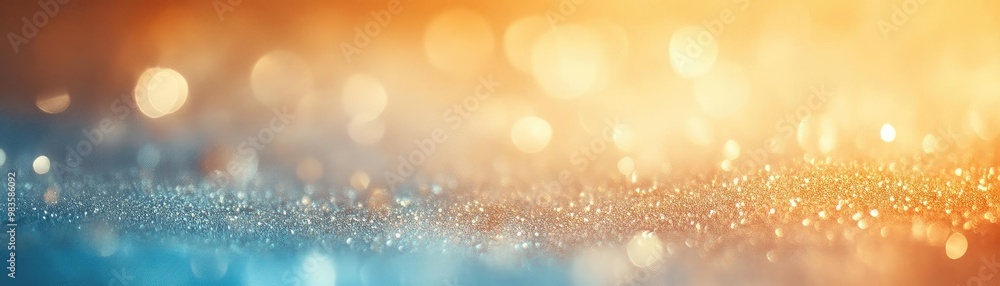 Poster bright and colorful abstract background featuring shimmering bokeh effect with warm and cool tones b