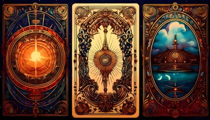 Ancient tarot card set against an occult vintage scene