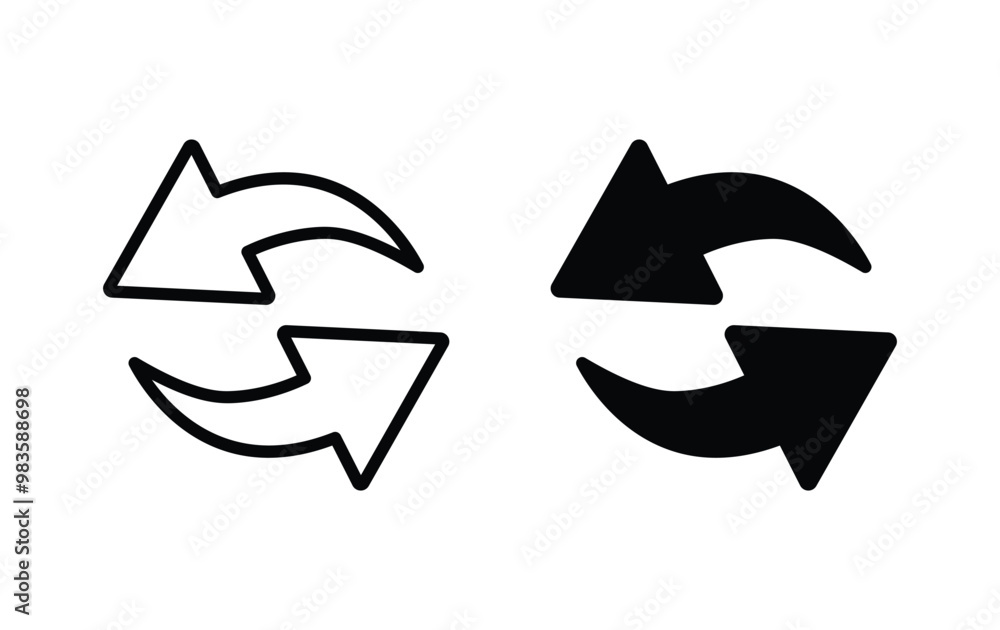 Poster reload icon, refresh symbol vector