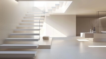 Obraz premium Modern Minimalist Staircase Interior Design