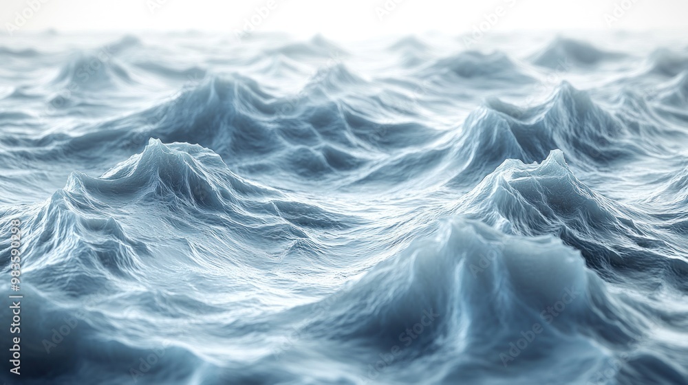 Poster a close-up view of ocean waves creating a dynamic water surface.