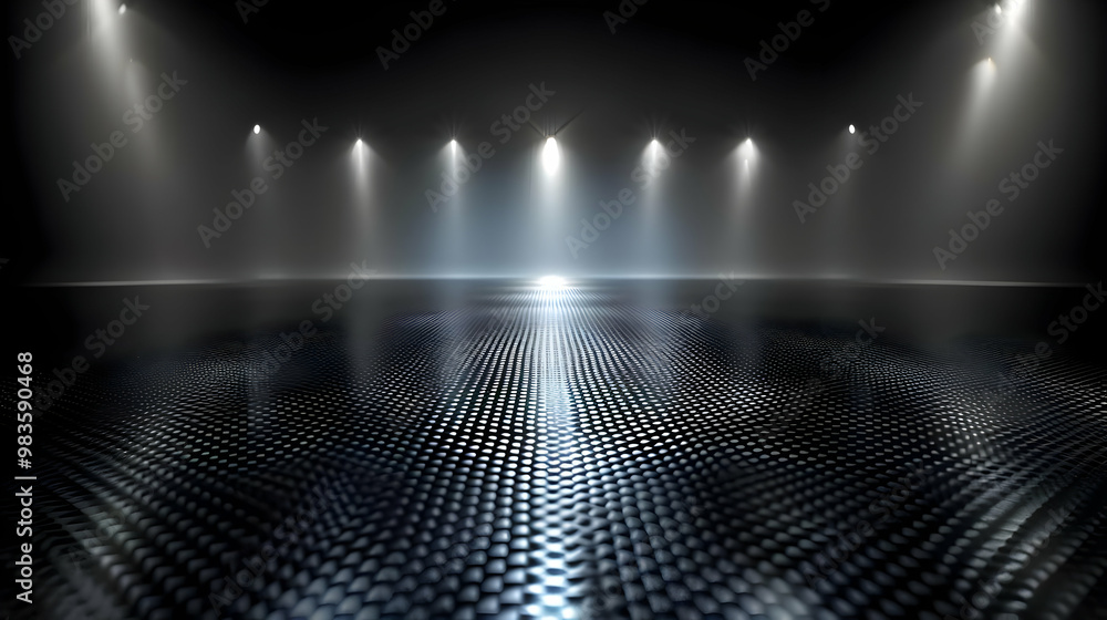 Poster dark abstract background with spotlights illuminating a textured surface