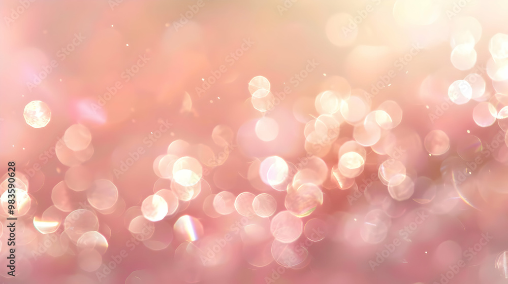 Poster abstract bokeh background with pink and white hues, creating a soft and dreamy atmosphere