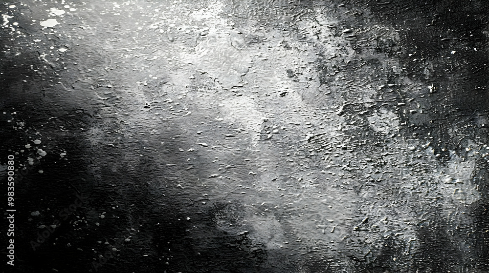 Poster abstract black and white textured background with a diagonal light beam casting shadows