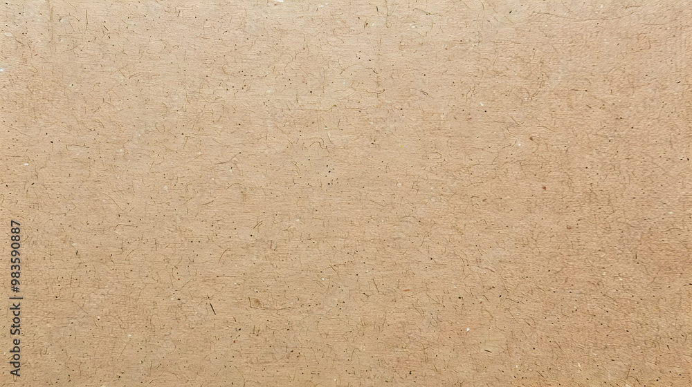 Aufkleber close-up of a beige cardboard texture with visible fibers and inclusions, featuring subtle speckled 
