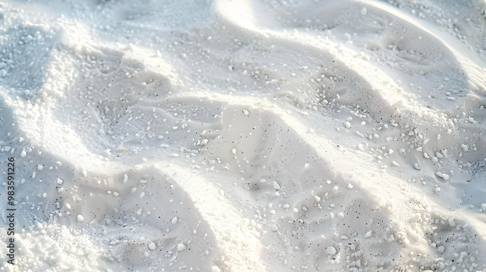 Aufkleber close-up view of fine white sand with tiny white pebbles, creating a textural background with gentle