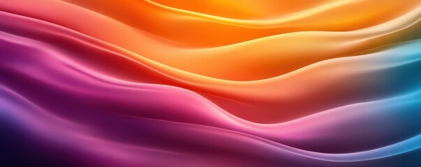 Obraz premium Colorful abstract waves of light, smooth flowing patterns in vibrant hues.