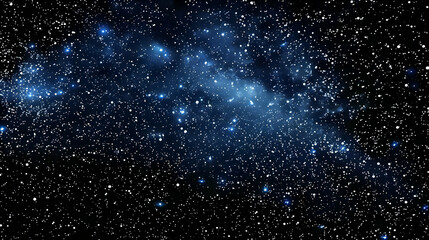 Obraz premium A Stunning Digital Illustration of a Night Sky Filled with Stars and a Blue Nebula in the Distance
