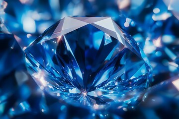 A Close Up of a Sparkling Blue Diamond