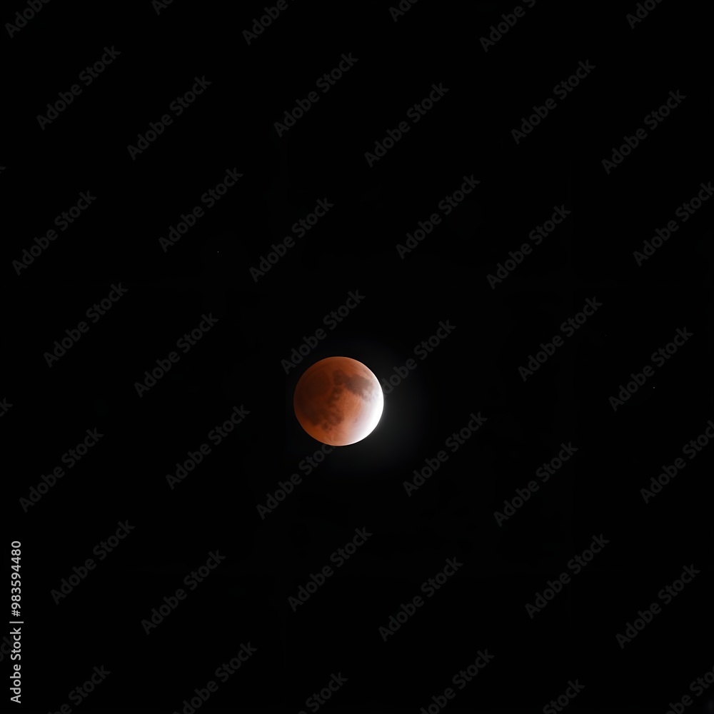 Poster composite image showcasing the various phases of a lunar eclipse.