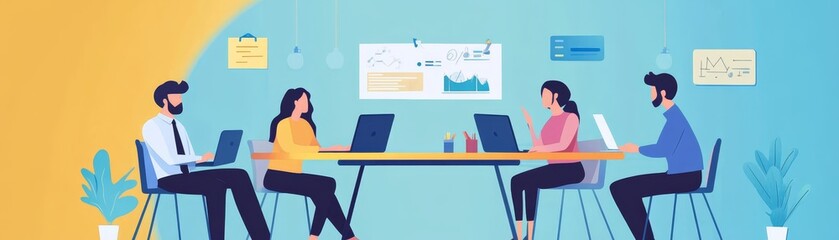 Business Team Meeting Collaboration  Office Workers Brainstorming