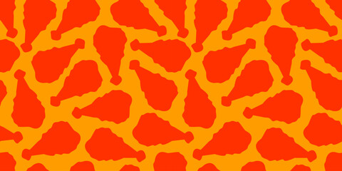 fried chicken seamless pattern background. Fried chicken pattern. fast food pattern background. Chicken leg seamless pattern. Chicken drumstick pattern background.