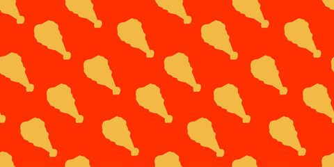 fried chicken seamless pattern background. Fried chicken pattern. fast food pattern background. Chicken leg seamless pattern. Chicken drumstick pattern background.