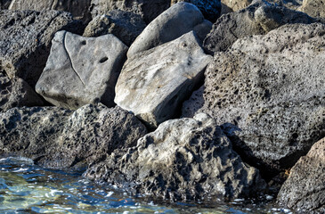 Lava Rocks on the Edge of the Ocean.
