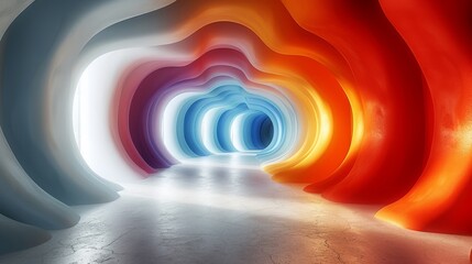 カラフルな廊下,Generative AI AI画像