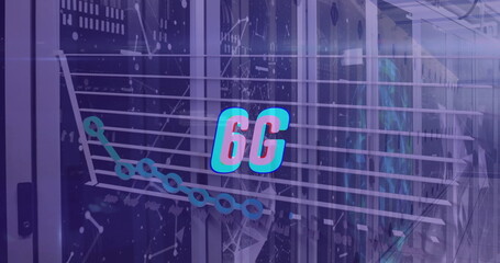 Image of 6g text and data processing over computer servers