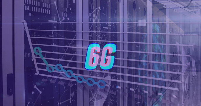 Image of 6g text and data processing over computer servers