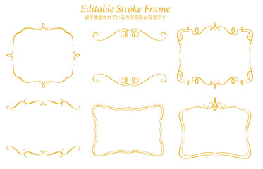エレガントでクラシカルなフレームのセット（編集可能な線で構成されています）CC2024～	
